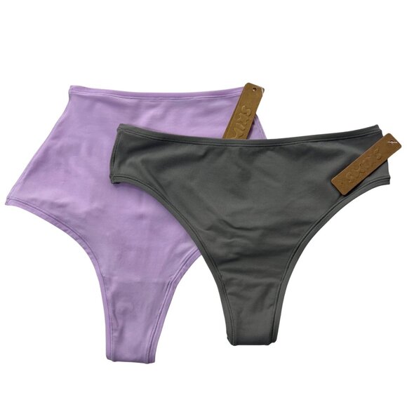 SKIMS Fits Everybody Thongs Lot of 2 Sugar Plum Grey XS - Picture 12 of 12
